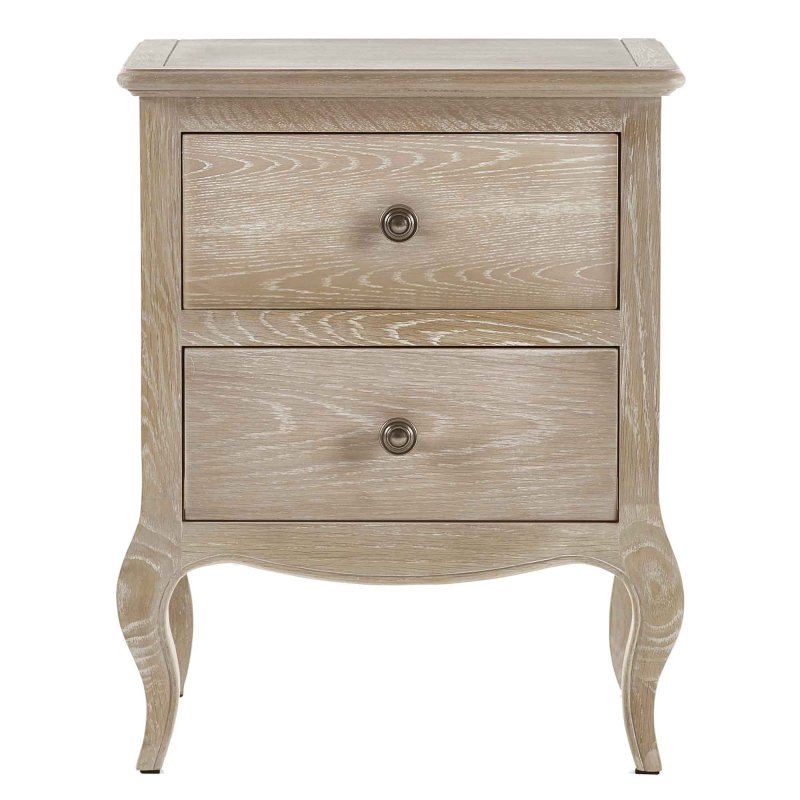 Camille 2 Drawer Bedside Locker Limed Oak