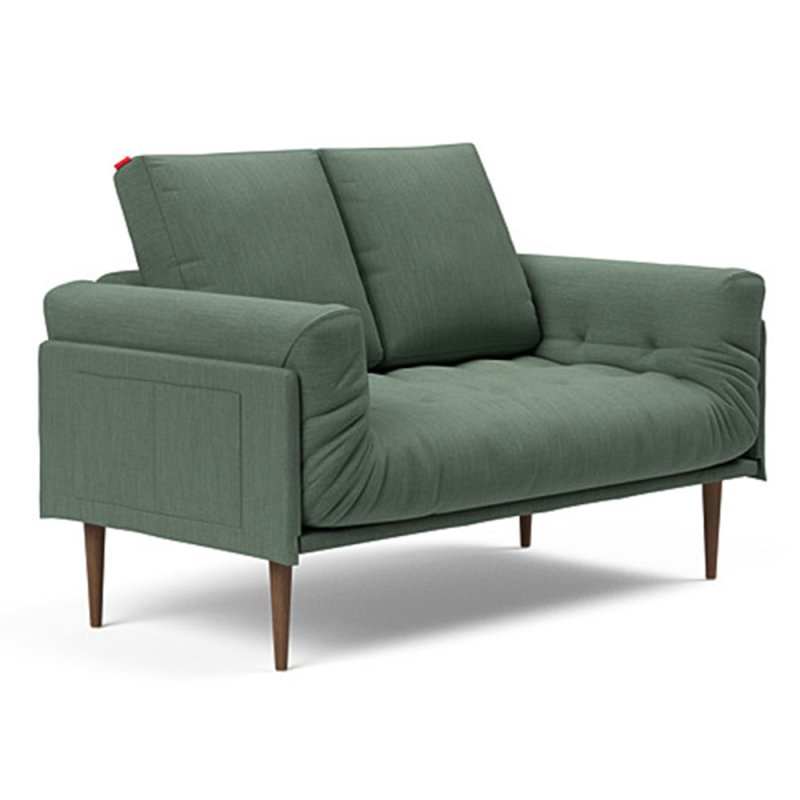Innovation Living Rollo Stem Single Day Bed With Pocket Sprung Mattress & Oak Legs Fabric