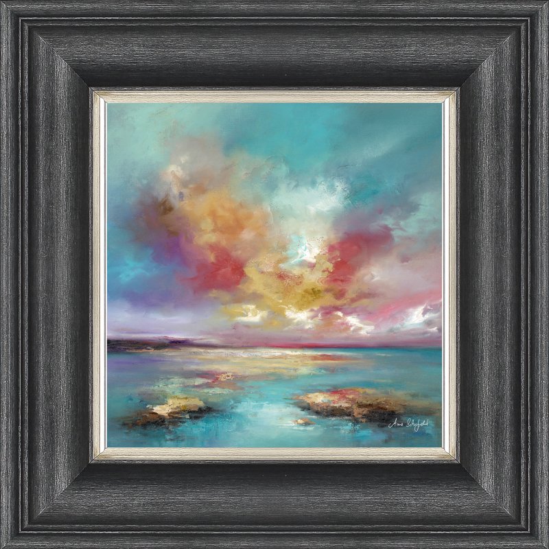 Artko Rosy Clouds 46cm x 46cm Picture By Anna Schofield Dark Grey Frame 