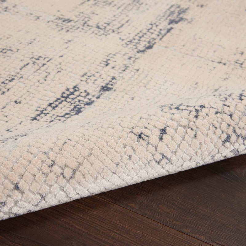 Rustic Textures 06 Runner Rug 66cm x 230cm Ivory & Blue