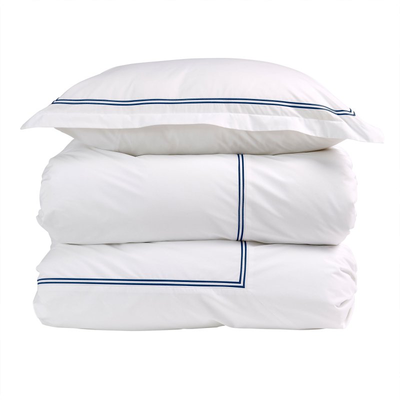 Christy Derwent Reversible Single Duvet Cover Set Navy Stack
