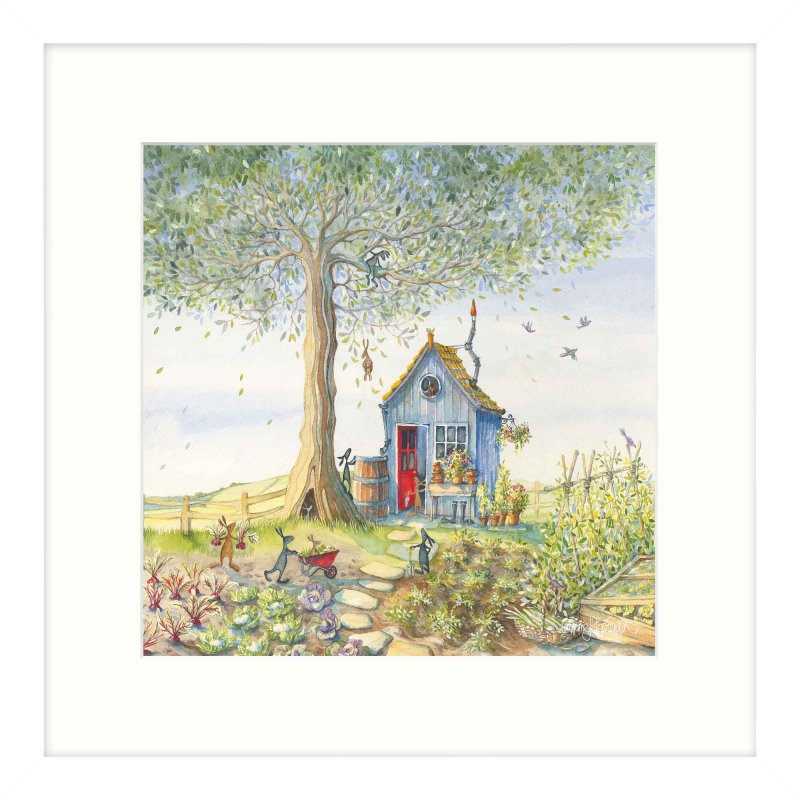 Artko The Secret Hut 43.5cm x 43.5cm Picture by Catherine J. Stephenson White Frame