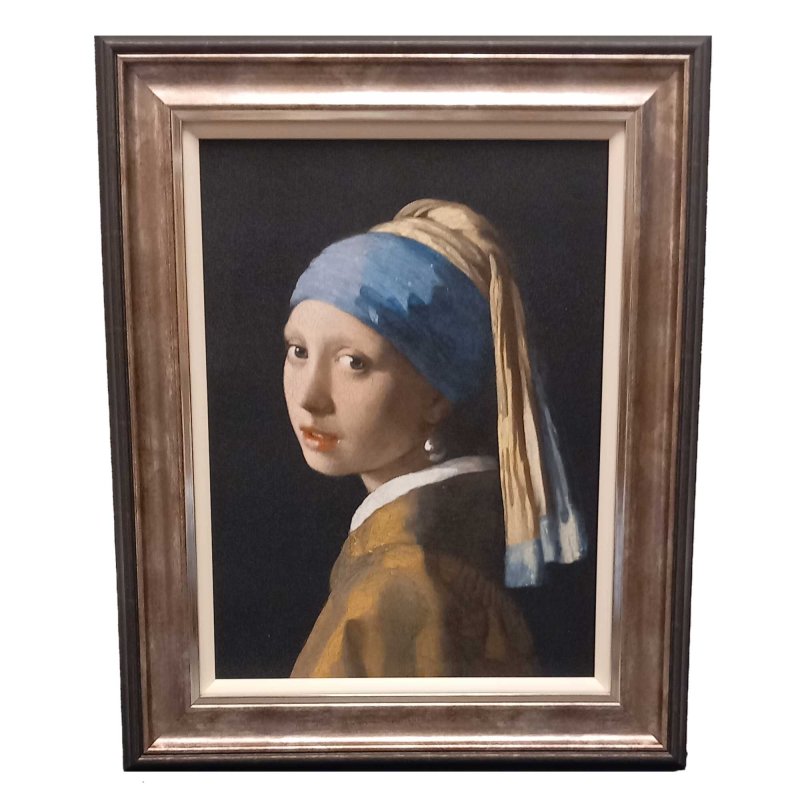 Camelot Girl With A Pearl Earring 50cm x 61cm Picture Bronze Frame