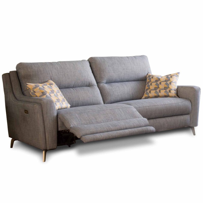 Portland Electric Reclining 3 Seater Sofa With USB Port Fabric A