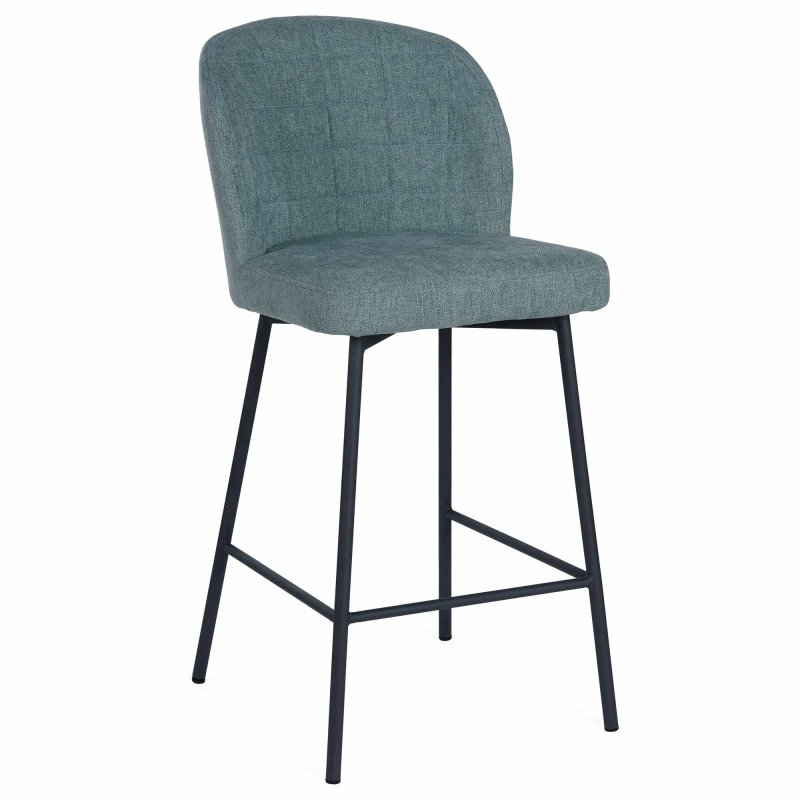 Clio Low Bar Stool Fabric Green 