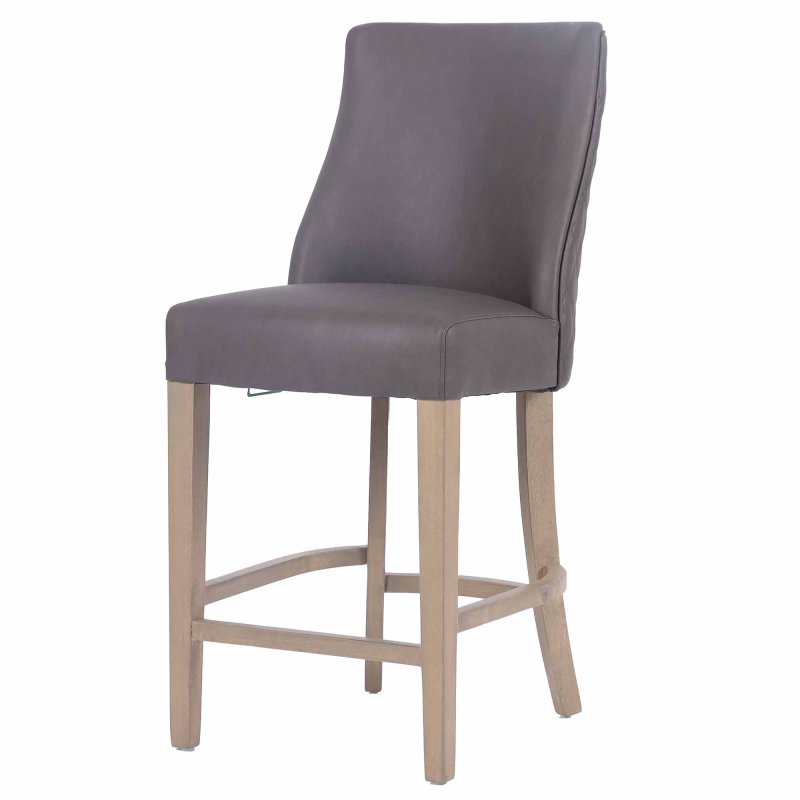 Millie Low Bar Stool Faux Leather Brown 