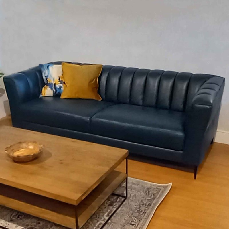 Matera 3 Seater Sofa Leather Category 15(S) Ultramarine 