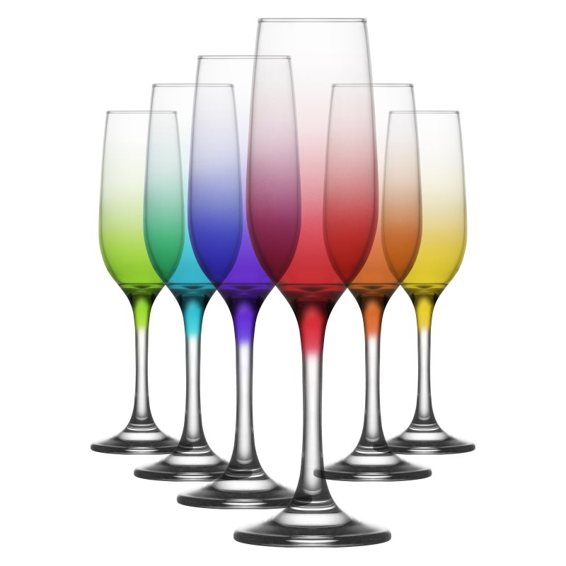 Fame Ombre Set Of 6 Champagne Flute 