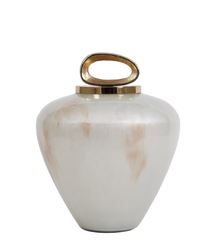 Mindy Brownes Pearl Small Jar White & Gold