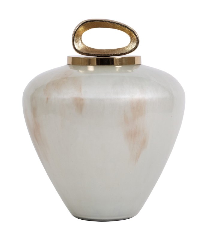 Mindy Brownes Pearl Medium Jar White & Gold