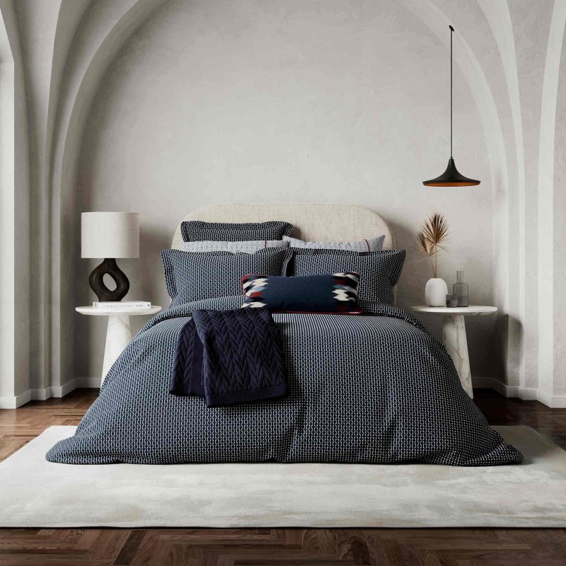 Bedeck of Belfast Aruni Textures Weave Reversible Single Duvet Cover Midnight 
