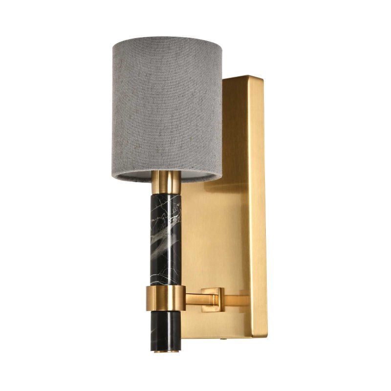 Mindy Brownes Lola Wall Light Brass With Grey Shade