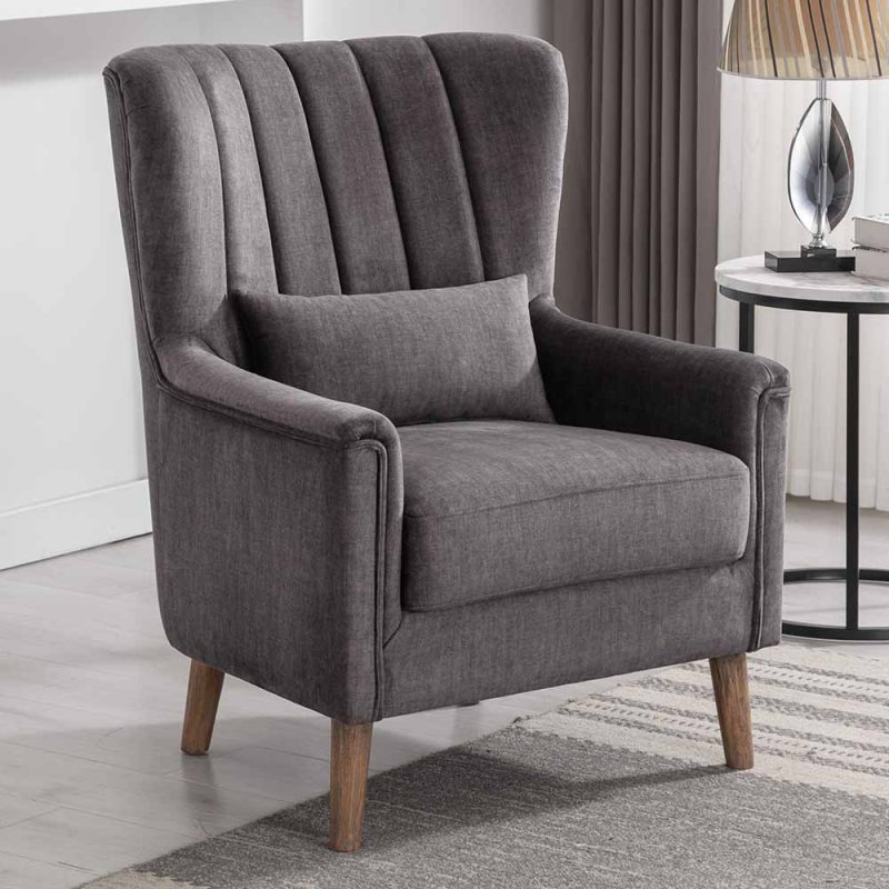 Alena Armchair Fabric Graphite Side