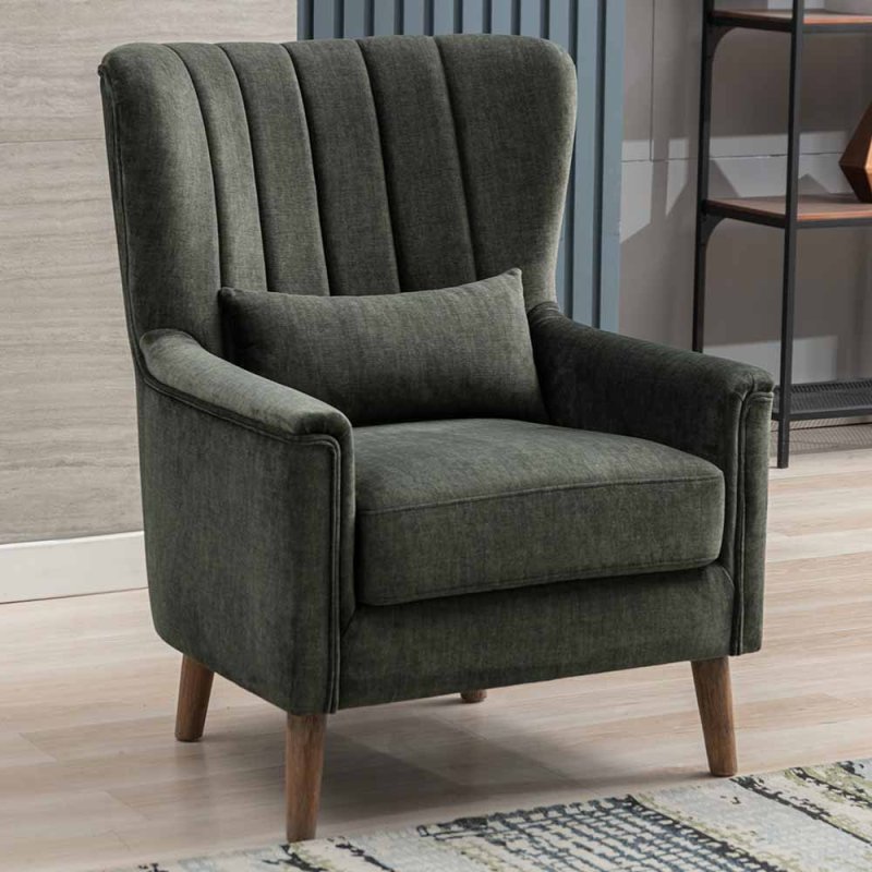 Alena Armchair Fabric Winter Moss Side