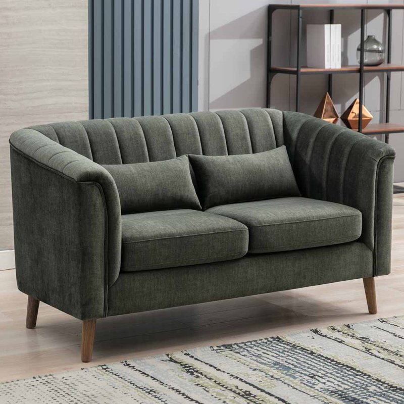 Alena 2 Seater Sofa Fabric Winter Moss Side