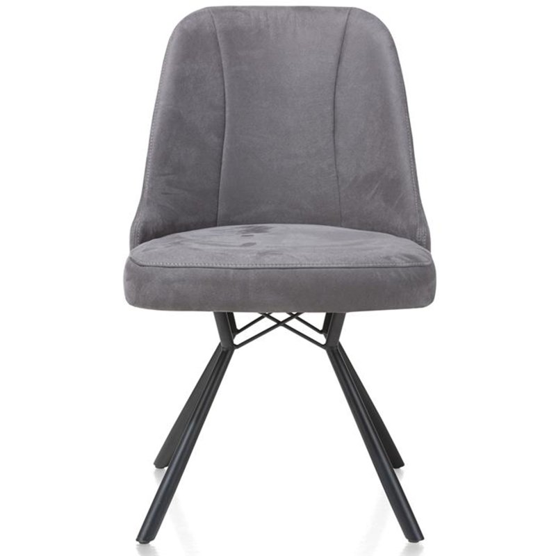 Eefje Dining Chair Suede Effect Light Anthracite Front View