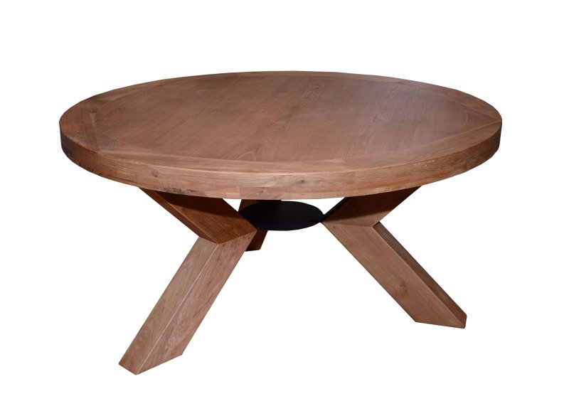 Triomphe Weathered Oak 6 Person Round Dining Table