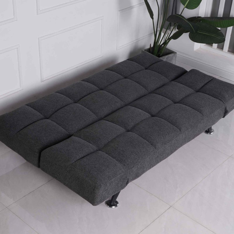 Rathlin 3 Seater Sofa Bed Fabric Charcoal Flat