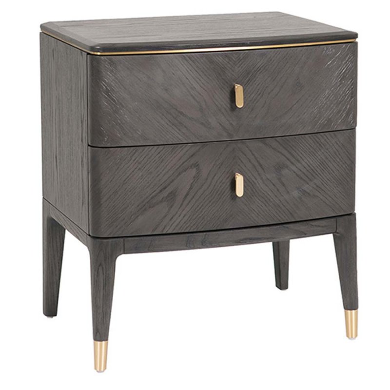 Darcy 2 Drawer Bedside Locker Ebony Ecru