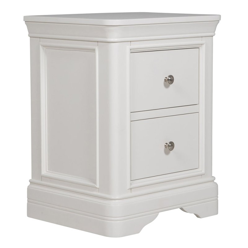 Acton 2 Drawer Bedside Locker Bone White