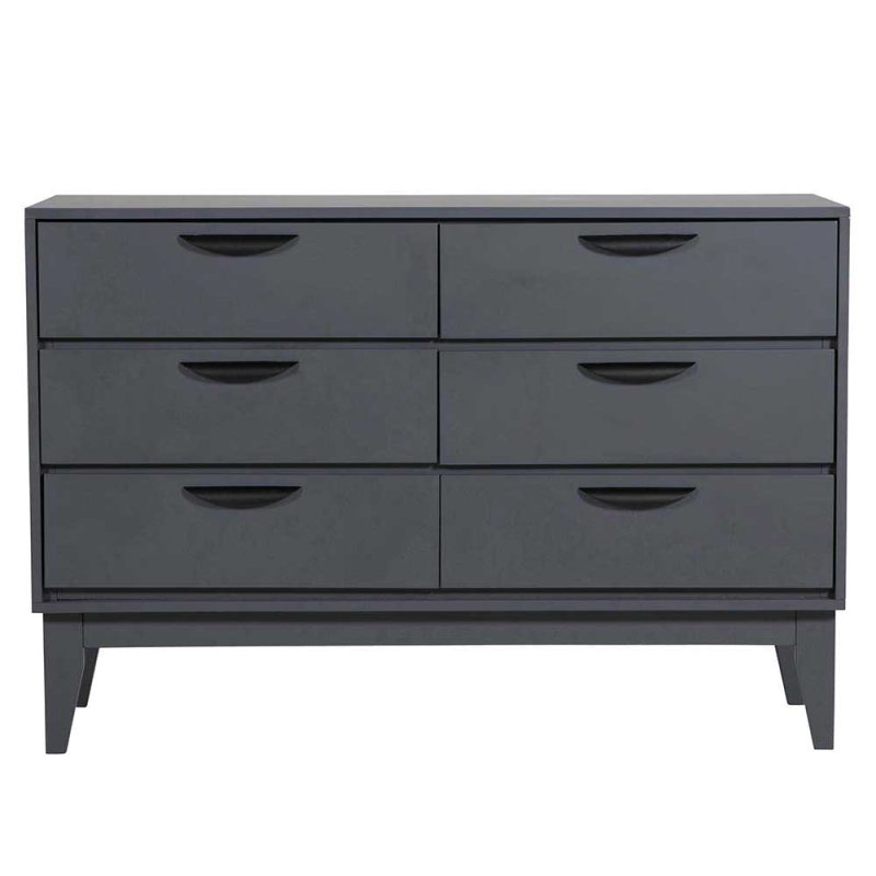 Drummond 3 + 3 Drawer Chest of Drawers Dark Grey Front