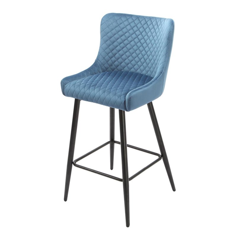 Taliai Low Bar Stool Fabric Blue