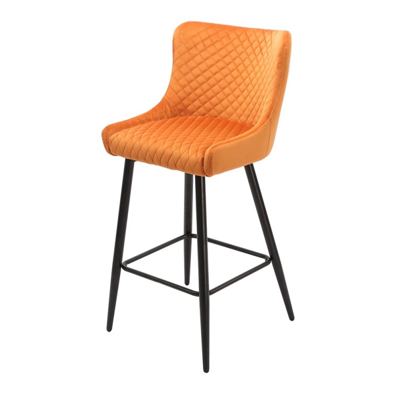 Taliai Low Bar Stool Fabric Orange