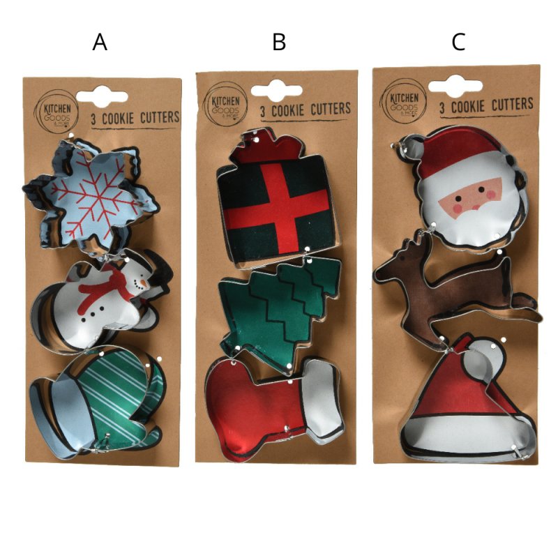 Stainless Steel Cookie Cutter Silver Set Of 3 8cm (Choice of 3)