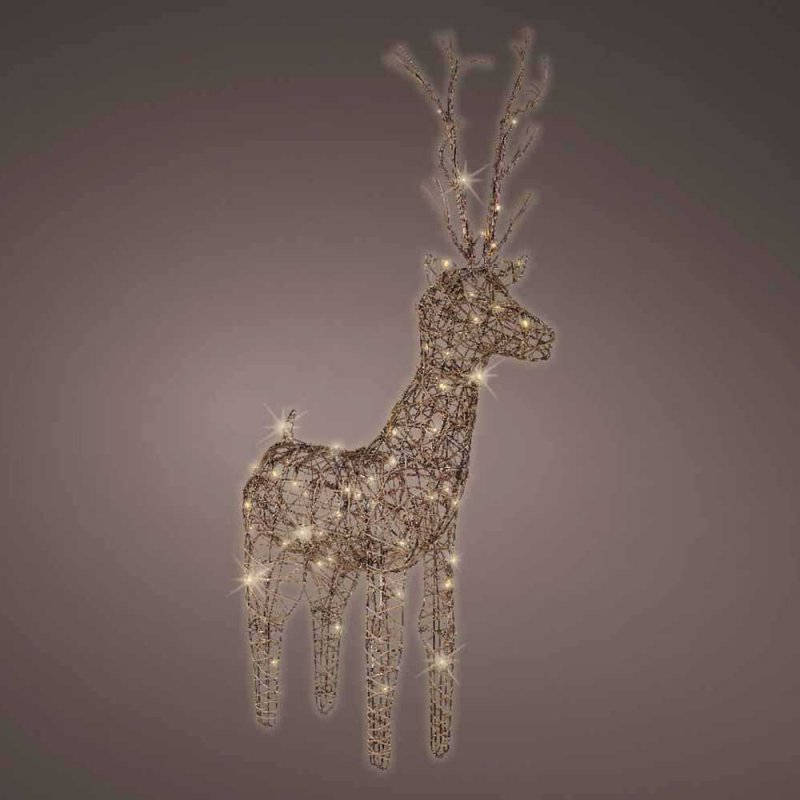 LED Outdoor Wicker Deer 60cm Warm White 