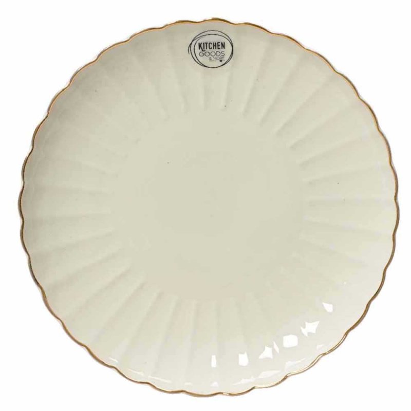Porcelain Side Plate White Gold Rim 20cm
