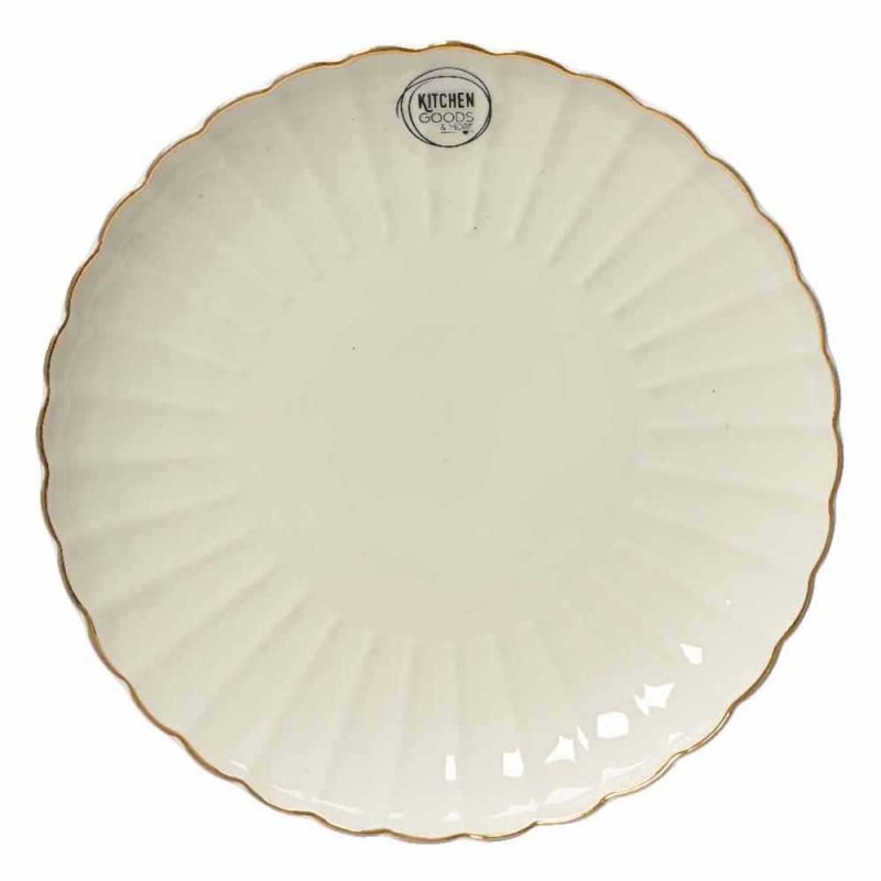 Porcelain Dinner Plate White Gold Rim Natural 27cm