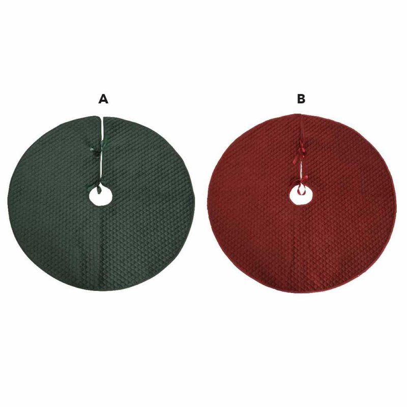 Velvet Tree Skirt Red/Green 100cm (Choice of 2)