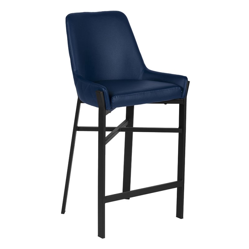 Calabria High Bar Stool Faux Leather Blue