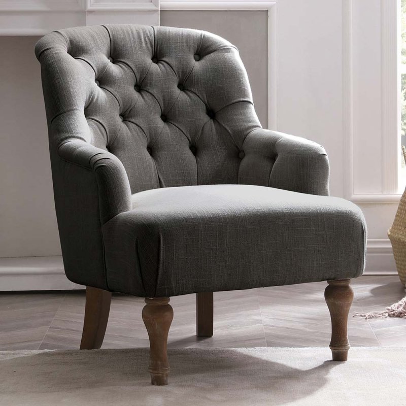 Bianca Armchair Fabric Charcoal Linen