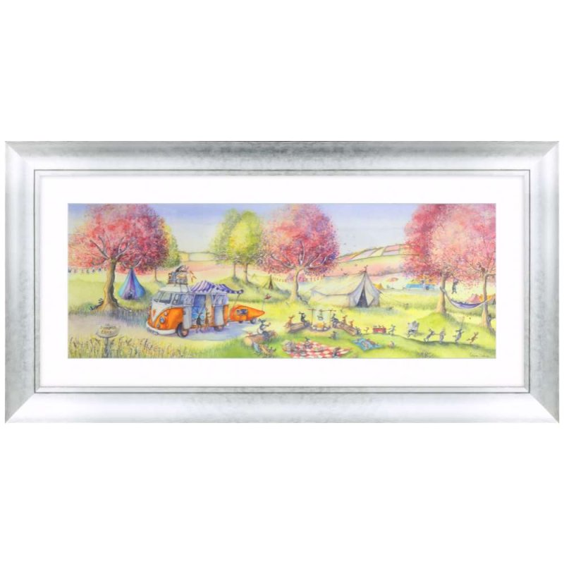 Artko Summer Camp 112cm x 57cm Picture by Catherine Stephenson Silver Frame