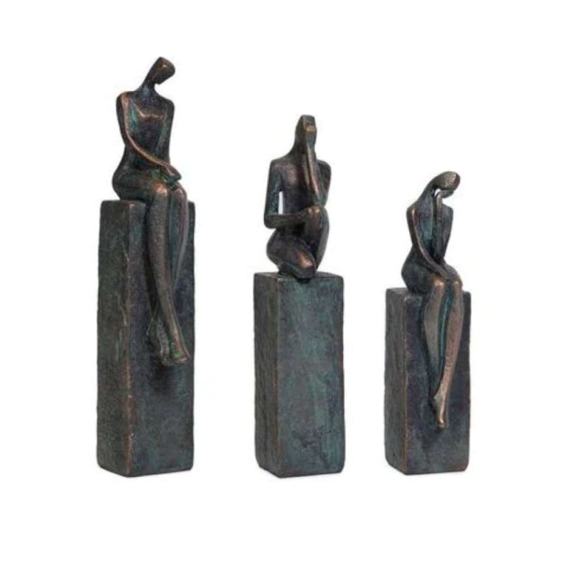 Mindy Brownes Peaceful, Calm & Tranquillity Sculptures Dark Grey (Set of 3)