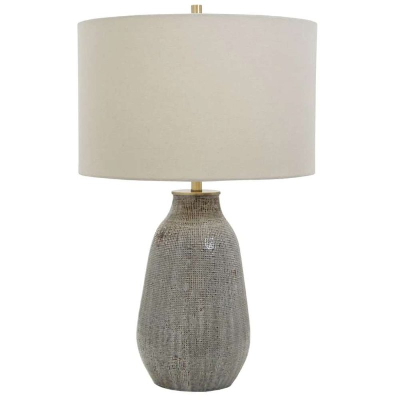 Mindy Brownes Monacan Table Lamp Linen Shade with Grey Base 