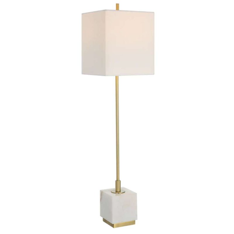 Mindy Brownes Escort Buffet Table Lamp Brass with White Shade