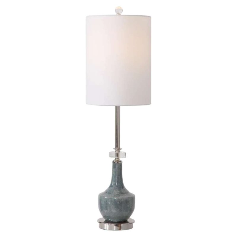 Mindy Brownes Piers Buffet Table Lamp Slate Blue Base with White Shade
