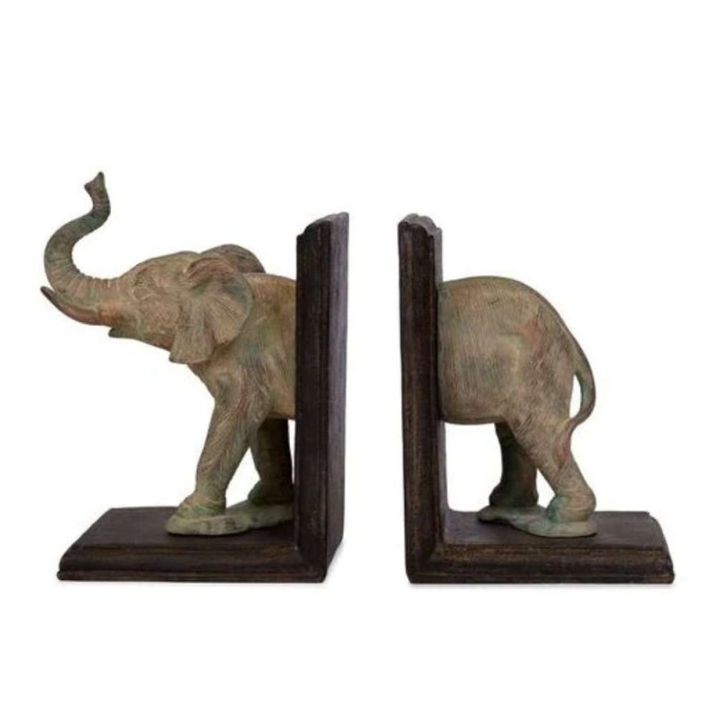 Mindy Brownes Elephant Bookends Dark & Light Brown (Set of 2)