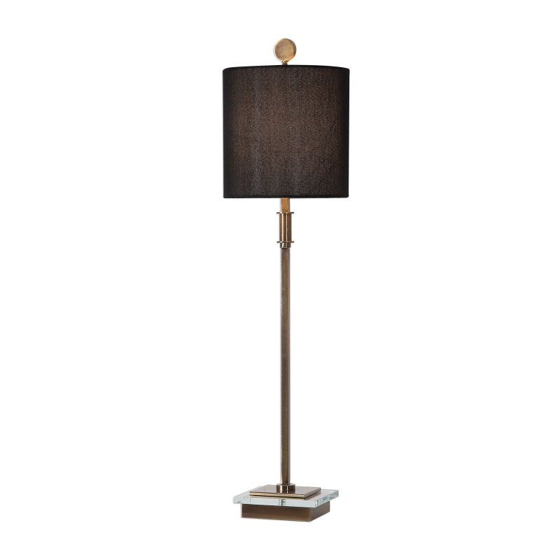 Mindy Brownes Volante Table Lamp Brass/Crystal Base with Black Shade 