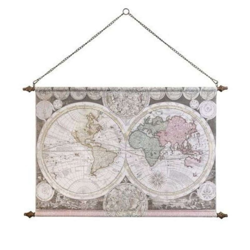 Mindy Brownes World Map Hanging from Chain