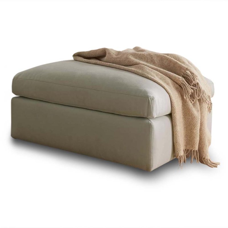Marianna Footstool Fabric Aquaclean Dune