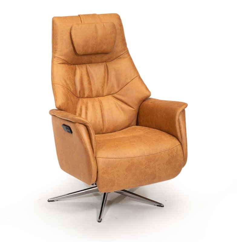 Hjort Knudsen Julian Manual Reclining Medium Armchair Soleda Leather 