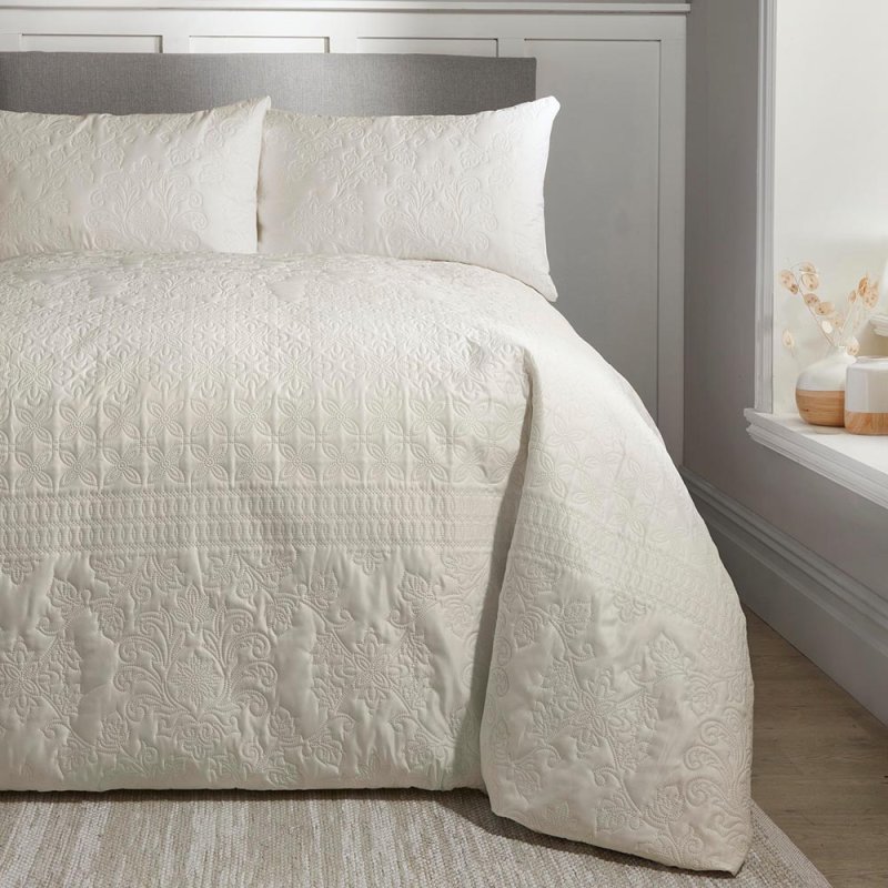 Serene Avery Stripe Reversible Single Duvet Cover Set Natural