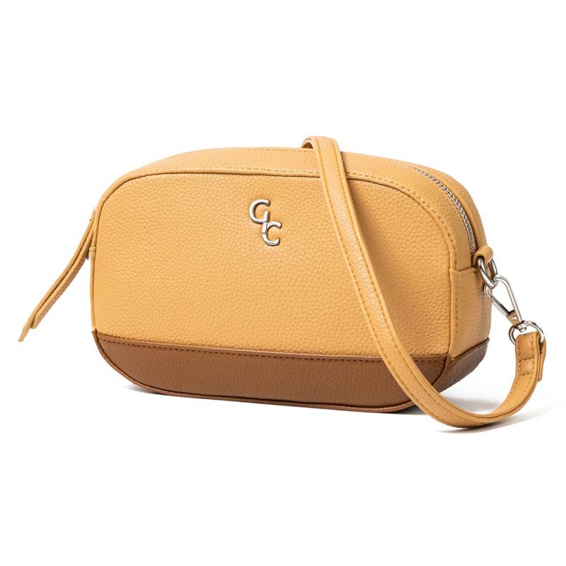 Galway Crystal Two Tone Tan & Brown Cross Body Bag