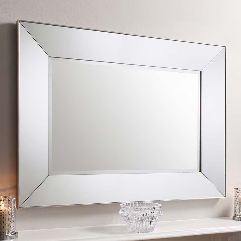 Gallery Vasto Rectangular Wall Mirror Silver Lifestyle