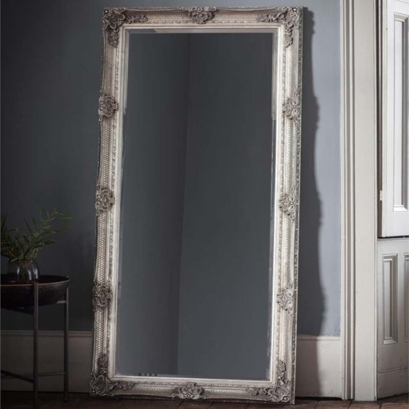 Gallery Abbey Rectangular Leaner/Floor Standing Mirror Silver Lifestyle