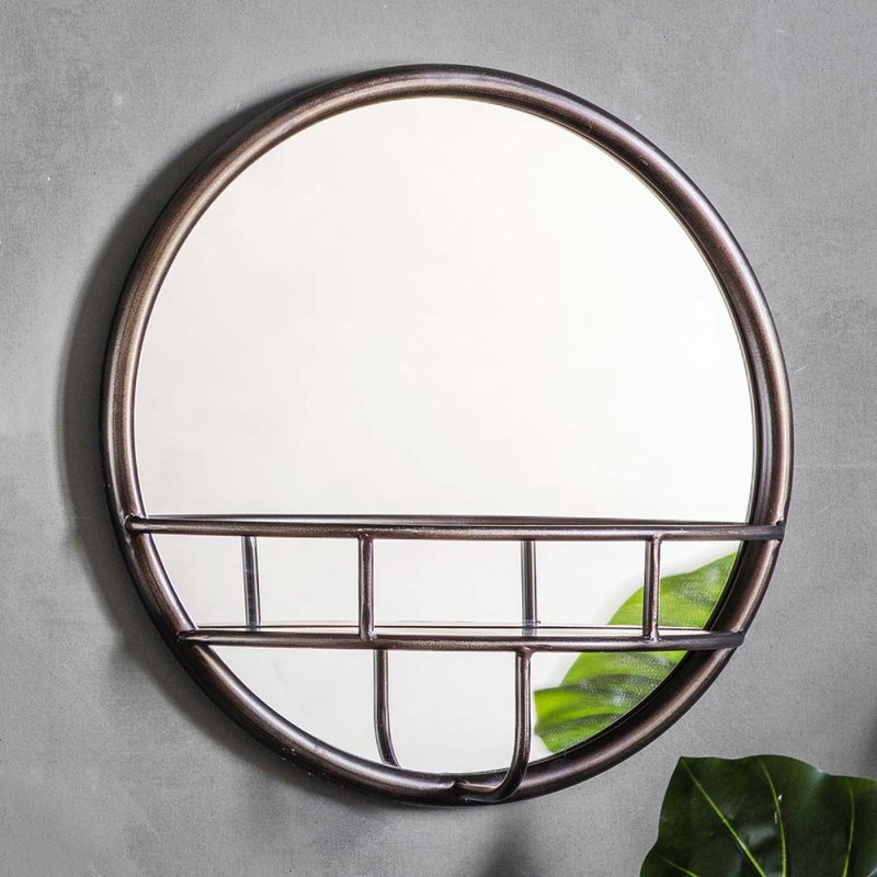 Gallery Milton Round Wall Mirror Black Lifestyle