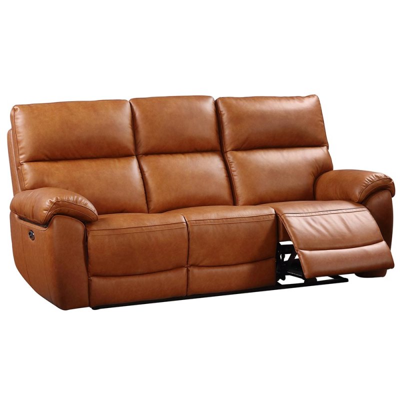 Girona Electric Reclining 3 Seater Sofa Leather Tan